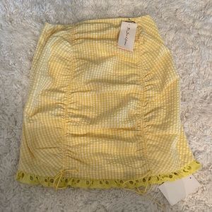 NWT!! For love & lemons yellow and white skirt NWT!!
